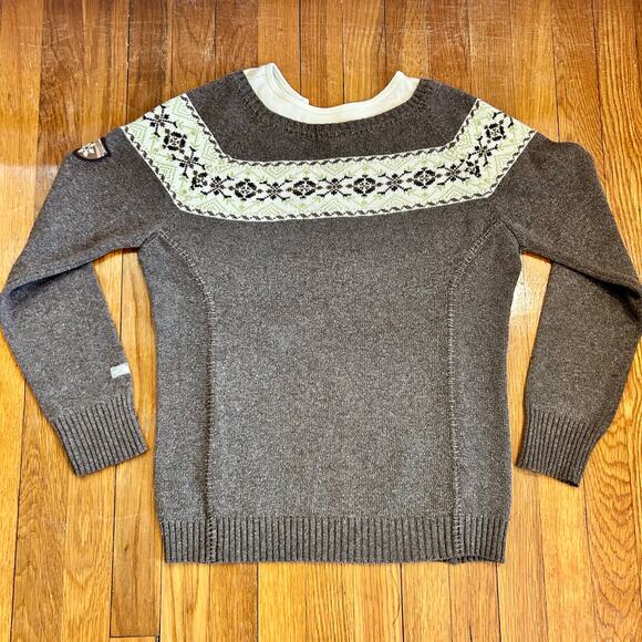 The North Face Mock Henley Women’s Large Brown Wool Blend Knit Sweater - Picture 4 of 14